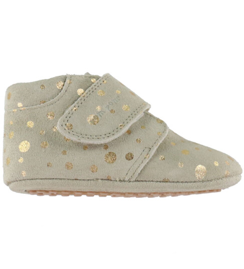 Pom Pom Krabbesko Nybegynnere Borrelås Noos Gold Dot 22 Krabbesko Beige Metallic