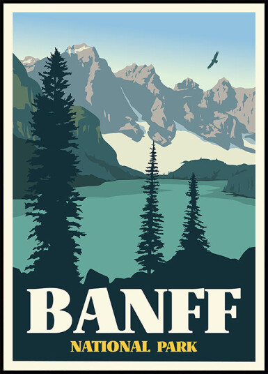 Banff National Park Travel Print Plakat Plakat / 50x70cm
