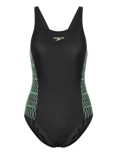 Speedo Placement Muscleback One Piece Black 38