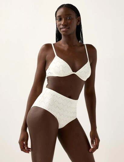Lindex Bikini Bottom With High Waist Cream S
