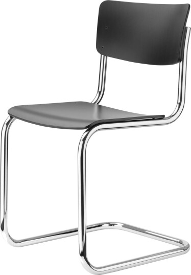 Thonet S 43 Cantilever Spisestol Krom/ Sort Bøk Thonet S 43 Cantilever Spisestol Krom/ Sort Bøk