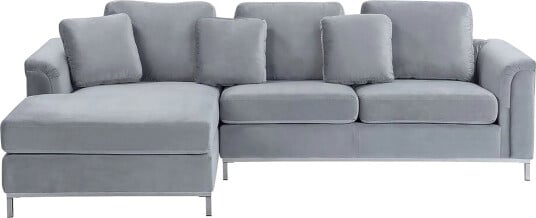 Hjørnesofa 4 seters H med sovefunksjon fløyelsgrå OSLO   Grå