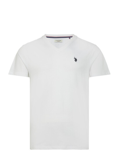 U.S. Polo Assn. Uspa T Shirt V Neck Cem Men   White   XL