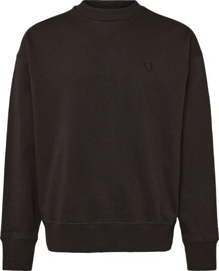Fred Perry Oversized Tipped Sweatshirt   RICH BROWN   XL