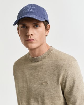 Gant Solbleket genser med rund hals DRY SAND M Gant Solbleket genser med rund hals DRY SAND M