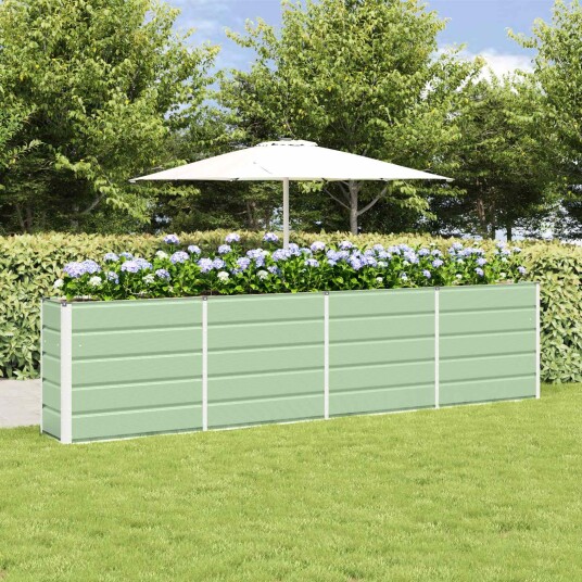 vidaXL Plantekassed grønn 320 x 40 x 75 cm Stål