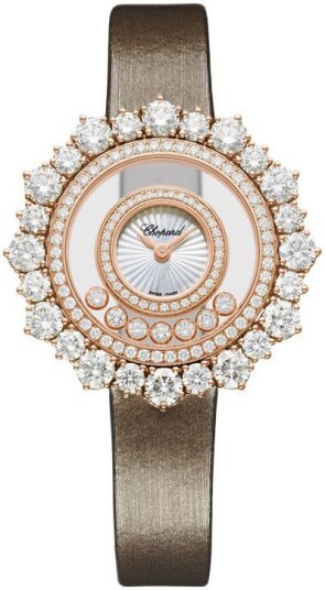 Chopard Dameklokke 209436 5002 Happy Diamonds Sølvfarget/Sateng Ø36
