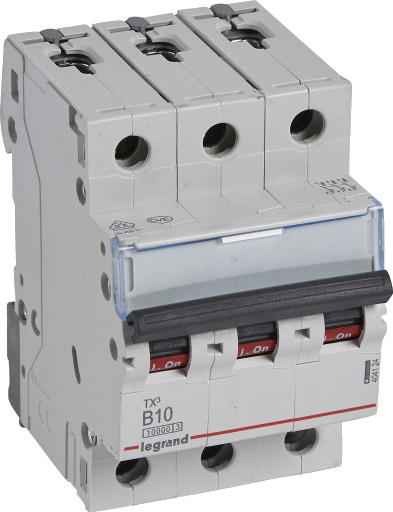 Legrand TX³ MCB automatsikring B10 3P 3M 10/10kA Legrand TX³ MCB automatsikring B10 3P 3M 10/10kA