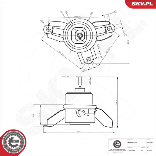Motorfeste ESEN SKV 75SKV281 Motorfeste ESEN SKV 75SKV281