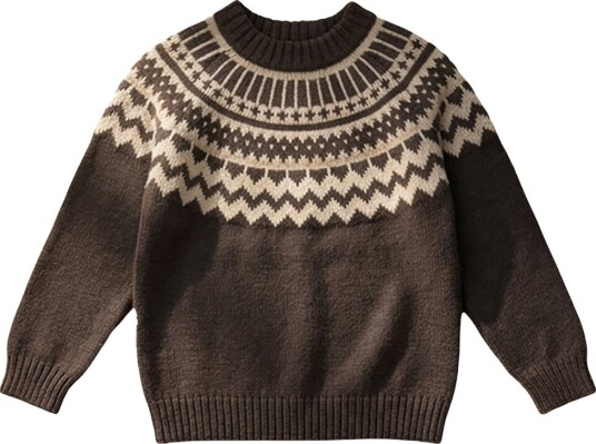 Fliink Genser   Strikk   Janie Cashmere Nordic   Kaffebønne/ san   Fliink   1 1½ år (80 86)   Genser   Brun