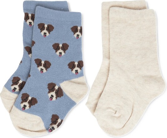 Mango Pack Of 2 Puppy Socks MEDIUM BLUE 104