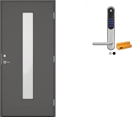 Ytterdør Swedoor Advance-Line Nordic Skagen med Yale Doorman Classic Home