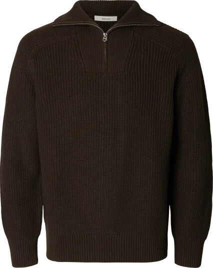 Selected Slmpim Ls Knit Half Zip Camp DELICIOSO S