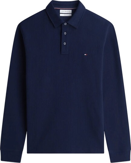 Tommy Hilfiger Ls Waffle Reg Polo Navy L
