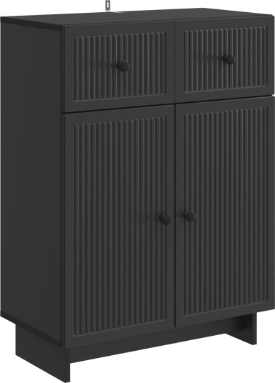 Serviesskap med skuff Svart 66 x 34,5 x 90 cm Konstruert tre Serviesskap med skuff Svart 66 x 34,5 x 90 cm Konstruert tre