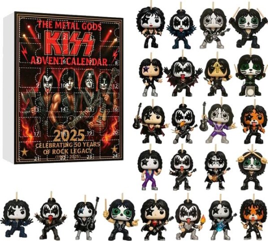 Kiss Band Jul Adventskalender Overraskelsesgave til julepynt og gave adventskalender for fans eller barn_Billige gaver