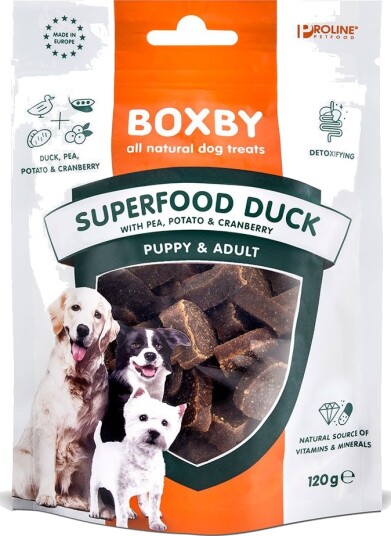 Boxby Hundesnacks Superfood Med And Erter Og Tranebær 2 X 120 G