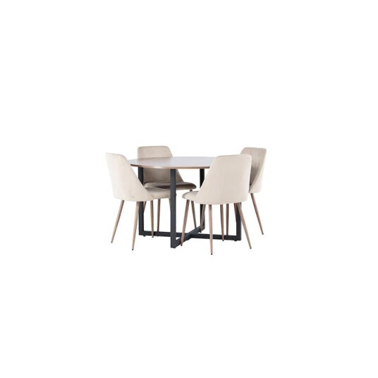 Venture Home Spisegruppe Venture Home Durango Ø120 cm med 4 stk Night Stoler GR23924