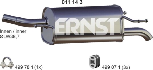 Bakre eksospotte ERNST 011143 Bakre eksospotte ERNST 011143