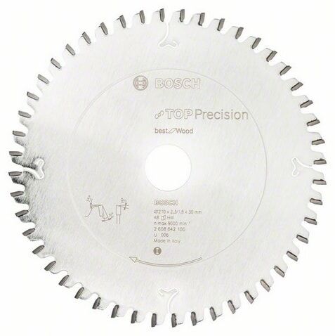 Bosch Sirkelsagblad Top Precision Best For Wood 210 X 30 X 2,3 Mm, 48