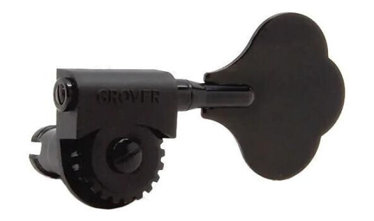Grover 143bcl4 Lightweight Bass Machines 4-In-Line, Lefthand, Right - Svart