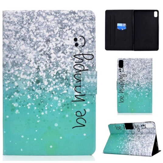 INCOVER Huawei MatePad 10.4 "Glimmerdeksel med stativfunksjon og kortholder - 'Be Happy'