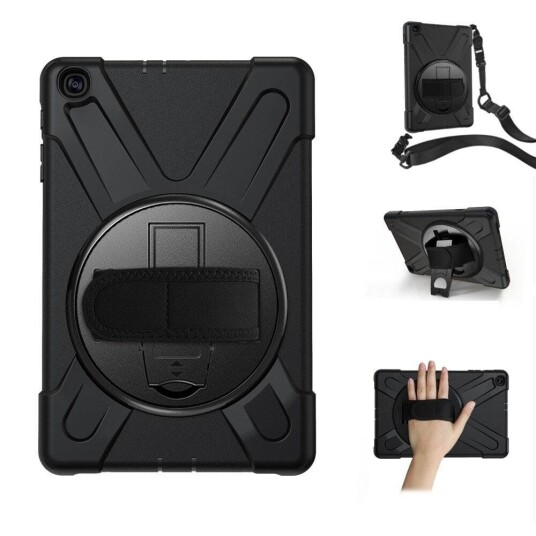 INCOVER Samsung Galaxy Tab A 10.1" (2019) Håndverker Deksel m. Grep & Skulderstropp - Svart INCOVER Samsung Galaxy Tab A 10.1" (2019) Håndverker Deksel m. Grep & Skulderstropp - Svart