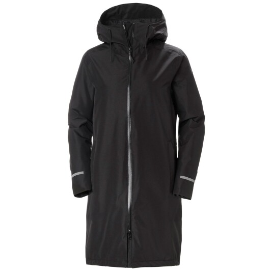 Helly Hansen Dame Aspire Lang Hette Regnfrakk Svart L SvartL Helly Hansen Dame Aspire Lang Hette Regnfrakk Svart L SvartL