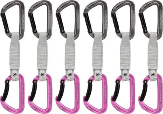 Mammut Workhorse Keylock 12 Cm 6-pack Quickdraws Straight Gate/bent Gate Key Lock, Grey-pink 12 Cm