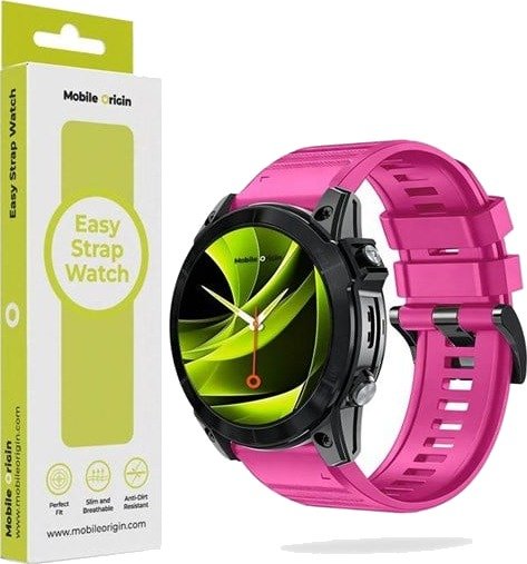 Mobile Origin Easy Strap Silicone Watch 20mm Pink
