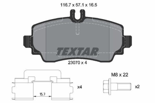 Bremseklosser TEXTAR 2307003 Bremseklosser TEXTAR 2307003