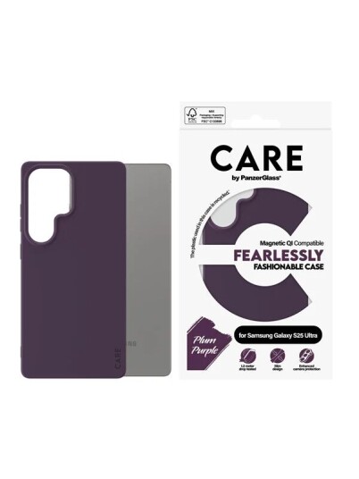CARE by PanzerGlass Fashionable Case Plum Purple w. QI Compatible Samsung Galaxy S25 Ultra