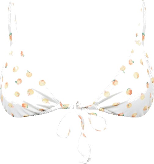 Gina Tricot Triangle Front Tie Bikini Top White L