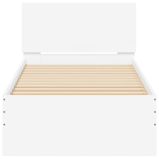 vidaXL Sengeramme med hodegavl hvit 90x200 cm konstruert tre 8721012239746