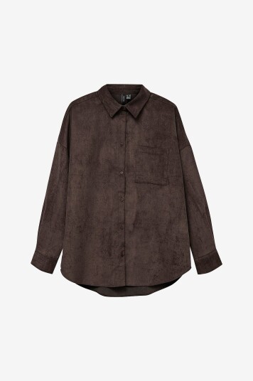 Vero Moda Manchester skjorte vmSanne Courderoy LS Shirt Wvn GA N Brun