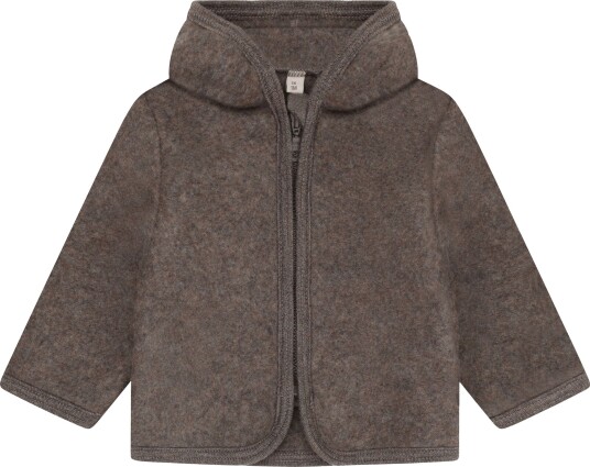 Huttelihut Brown Melange Jacket Ears Wool Fleece 86