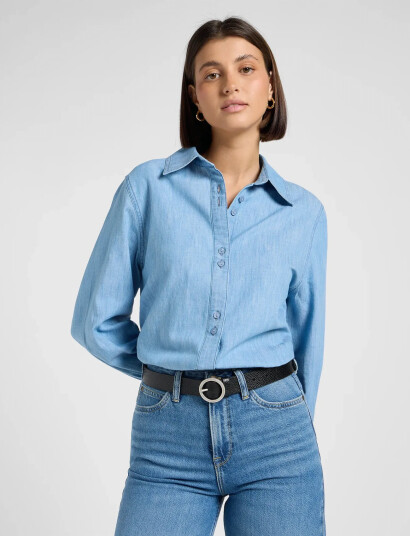 Lee Jeans Balloon Sleeve Shirt - Blue - S Lee Jeans Balloon Sleeve Shirt - Blue - S