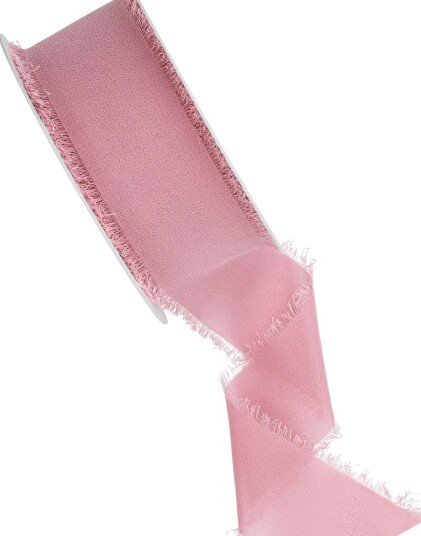 Mørk Støvrosa Chiffonbånd 10 meter x 40 mm