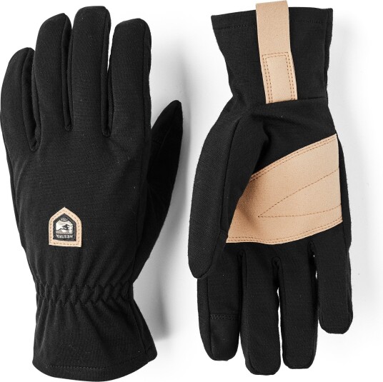 HESTRA Tynne vindtette ullhansker til voksne «Windwool Merino Liner» Black