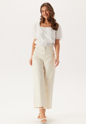 VILA Viemma High Waist wide button jeans Birch 40