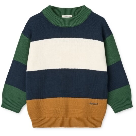 LIEWOOD Classic Navy Multi Mix Orlane Stripe Strikk Jumper 110-116