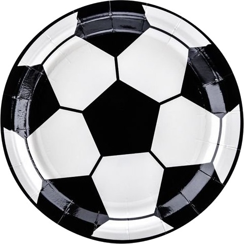 6 stk Papptallerkener 18 cm Fotballparty