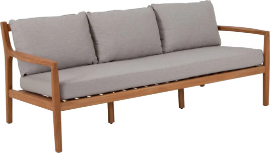Sunzo Manchester 3 sitssoffa Teak/beige Teak/beige Natur Sunzo Manchester 3 sitssoffa Teak/beige Teak/beige Natur