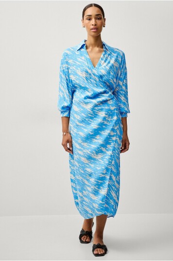 Second Female Maxikjole Corbett Dress Blå Second Female Maxikjole Corbett Dress Blå
