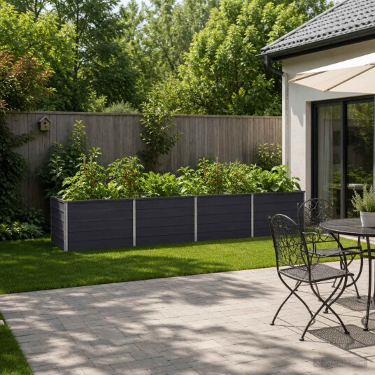 vidaXL Hevet Hagebed Antrasitt 320 x 80 x 55 cm kaldvalset stål