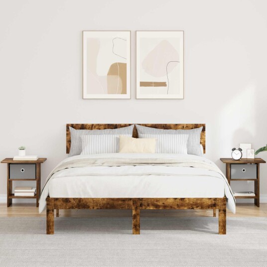  Nattbord 2 pcs Røkt eik 41 x 40 x 45 cm Konstruert tre