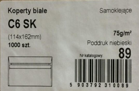Selvklebende Konvolutter Hvit C6sk 114X162 (50 Stk.)