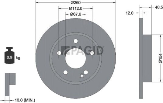 PAGID 52154NC Bremseskive PAGID 52154NC Bremseskive