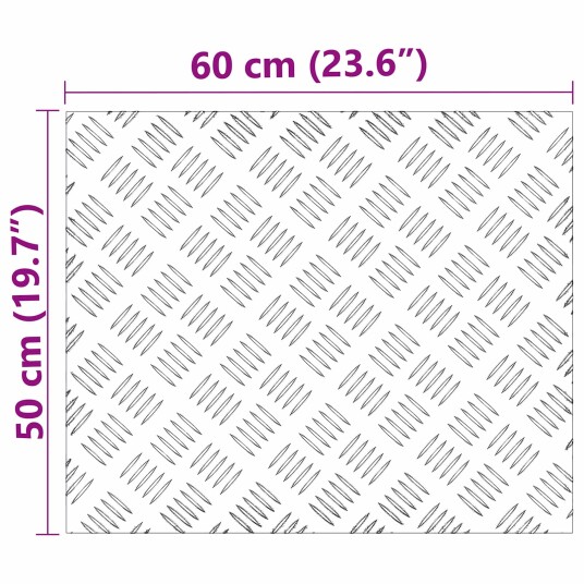  Sjekkplater 4 pcs sølv 60 x 50 cm Aluminium