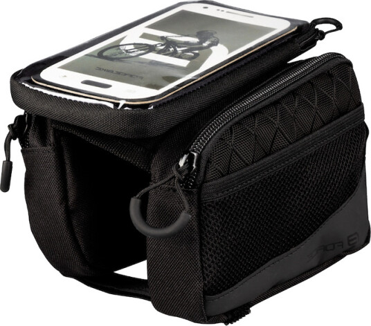 FORCE Dual rammeveske med smartphone-holder 0,6 liter sort